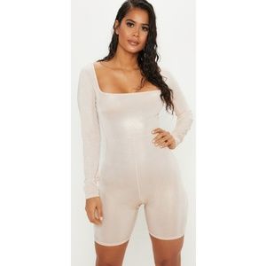 Stone Shimmer Square Neck Unitard